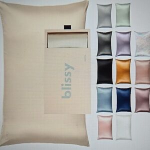 Blissy 100% Pure Mulberry Silk Pillowcase Champagne King 22 Momme 6A higrade New